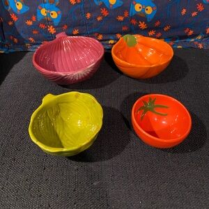 World Market Veggie Measuring Cups, 4 Colorful Stacking Ceramic Cups